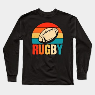 Rugby Sport Vintage For Rugby Player Team Coach Rugby Lover Distressed Long Sleeve T-Shirt